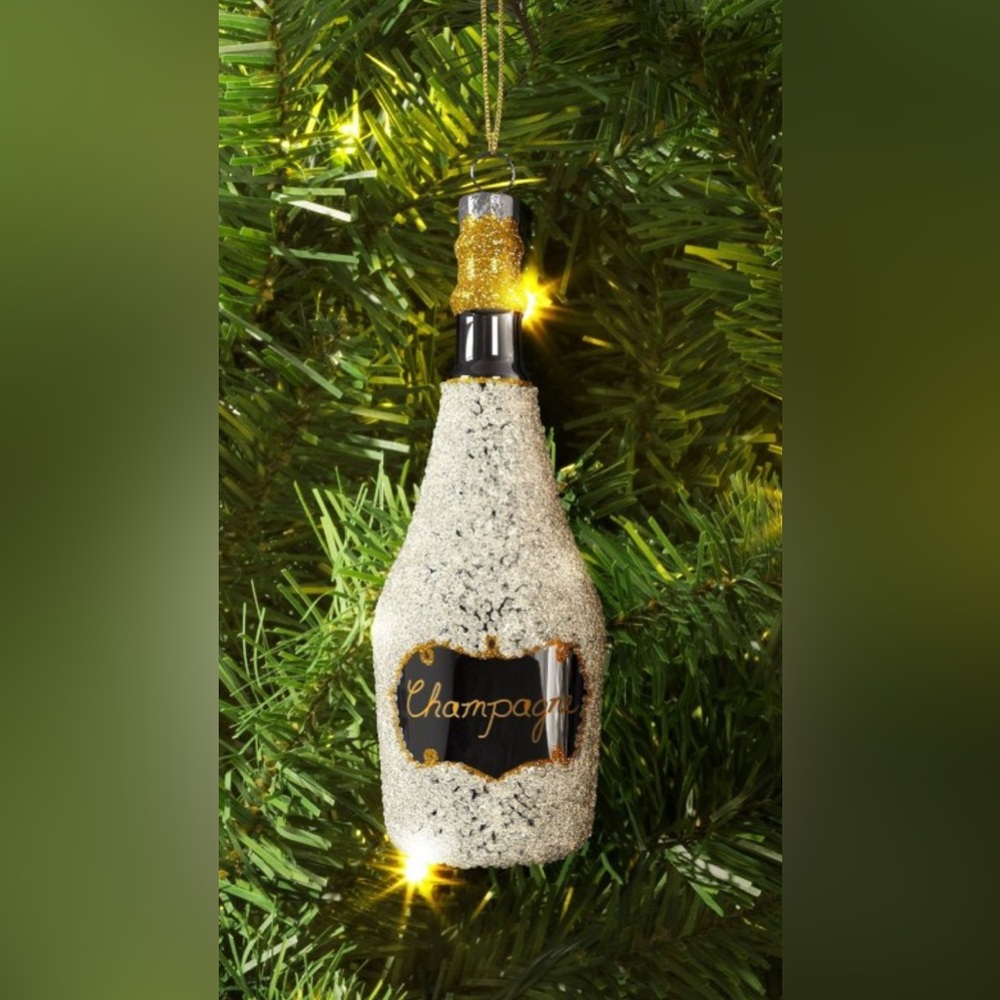 Press for Champagne and beaded bottle Christmas ornaments - Picture 6 of 7